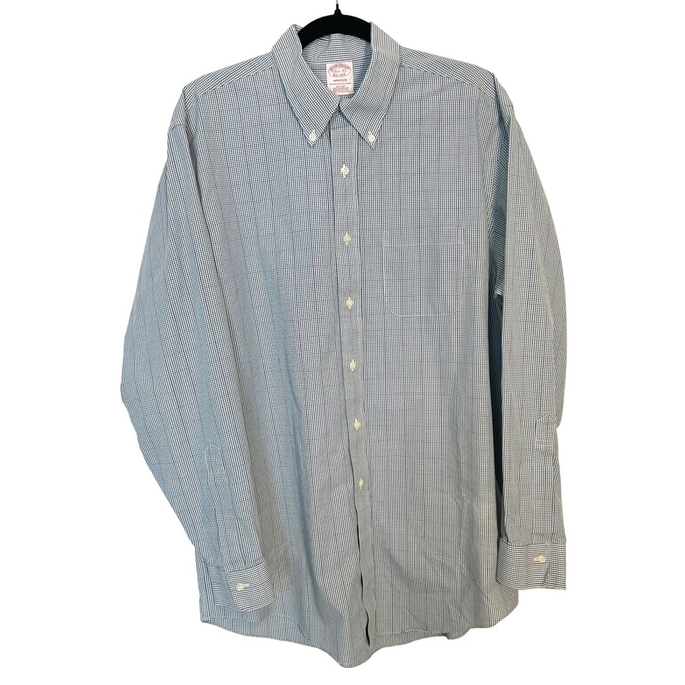Brooks Brothers Madison 16.5 - 35 Long Sleeve‎ Button Up Oxford Gingham Shirt